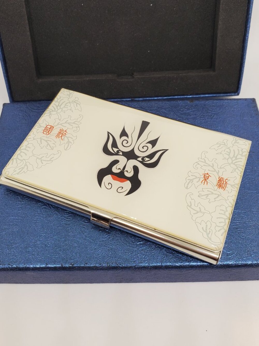 Vintage Chinese Opera Mask Chongqing University Business Card Holder NIB